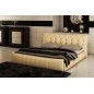 Lit en cuir italien de luxe CAMILLE, beige, 180x200 Lit en cuir italien de luxe CAMILLE, beige, 180x200