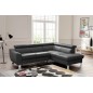 Canapé d'angle convertible en cuir italien de luxe 5 places ASTRID, gris foncé, angle droit