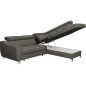 Canapé d'angle convertible en cuir italien de luxe 5 places ASTRID, gris foncé, angle droit