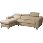 Canapé d'angle convertible en cuir italien de luxe 5 places ASTORIA, beige, angle gauche