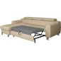 Canapé d'angle convertible en cuir italien de luxe 5 places ASTORIA, beige, angle gauche