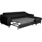 Canapé d'angle convertible en cuir italien de luxe 5 places ASTORIA, noir, angle droit