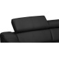 Canapé d'angle convertible en cuir italien de luxe 5 places ASTORIA, noir, angle droit