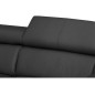 - Canapé d'angle convertible en cuir italien de luxe 5 places ASTORIA, noir, angle gauche