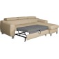 Canapé d'angle convertible en cuir italien de luxe 5 places ASTORIA, beige, angle droit