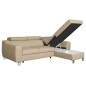 Canapé d'angle convertible en cuir italien de luxe 5 places ASTORIA, beige, angle droit
