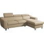 Canapé d'angle convertible en cuir italien de luxe 5 places ASTORIA, beige, angle droit