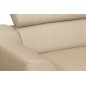 Canapé d'angle convertible en cuir italien de luxe 5 places ASTORIA, beige, angle droit