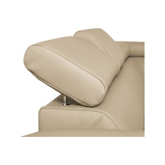 Canapé d'angle convertible en cuir italien de luxe 5 places ASTORIA, beige, angle droit