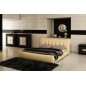 Lit en cuir italien de luxe CAMILLE, beige, 160x200 Lit en cuir italien de luxe CAMILLE, beige, 160x200