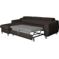 - Canapé d'angle convertible en cuir italien de luxe 5 places ASTORIA, chocolat, angle gauche