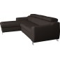 - Canapé d'angle convertible en cuir italien de luxe 5 places ASTORIA, chocolat, angle gauche
