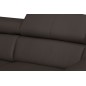 - Canapé d'angle convertible en cuir italien de luxe 5 places ASTORIA, chocolat, angle gauche