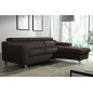 Canapé d'angle convertible en cuir italien de luxe 5 places ASTORIA, chocolat, angle droit