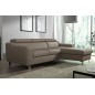 Canapé d'angle convertible en cuir italien de luxe 5 places ASTORIA, taupe, angle droit