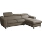 Canapé d'angle convertible en cuir italien de luxe 5 places ASTORIA, taupe, angle droit