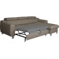 Canapé d'angle convertible en cuir italien de luxe 5 places ASTORIA, taupe, angle droit