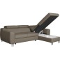Canapé d'angle convertible en cuir italien de luxe 5 places ASTORIA, taupe, angle droit