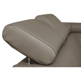Canapé d'angle convertible en cuir italien de luxe 5 places ASTORIA, taupe, angle droit