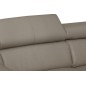 Canapé d'angle convertible en cuir italien de luxe 5 places ASTORIA, taupe, angle droit