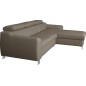 Canapé d'angle convertible en cuir italien de luxe 5 places ASTORIA, taupe, angle droit