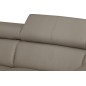 Canapé d'angle convertible en cuir italien de luxe 5 places ASTORIA, taupe, angle gauche