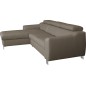 Canapé d'angle convertible en cuir italien de luxe 5 places ASTORIA, taupe, angle gauche