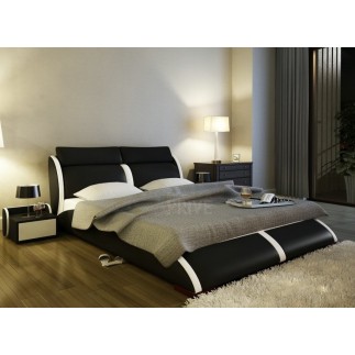 Lit en cuir italien de luxe ARTHUS, noir