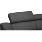 Canapé d'angle convertible en cuir italien de luxe 5 places ASTORIA, gris foncé, angle droit