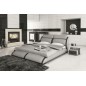 Lit en cuir italien de luxe ARTHUS, gris clair, 140x190