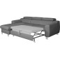 Canapé d'angle convertible en cuir italien de luxe 5 places ASTORIA, gris clair, angle gauche