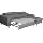 Canapé d'angle convertible en cuir italien de luxe 5 places ASTORIA, gris clair, angle droit