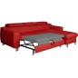 Canapé d'angle convertible en cuir italien de luxe 5 places ASTORIA, rouge foncé, angle droit