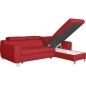 Canapé d'angle convertible en cuir italien de luxe 5 places ASTORIA, rouge foncé, angle droit