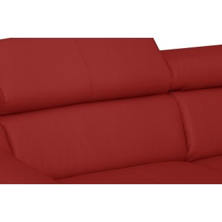 Canapé d'angle convertible en cuir italien de luxe 5 places ASTORIA, rouge foncé, angle droit