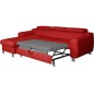 Canapé d'angle convertible en cuir italien de luxe 5 places ASTORIA, rouge foncé, angle gauche