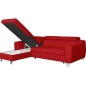 Canapé d'angle convertible en cuir italien de luxe 5 places ASTORIA, rouge foncé, angle gauche