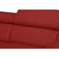 Canapé d'angle convertible en cuir italien de luxe 5 places ASTORIA, rouge foncé, angle gauche
