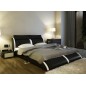 Lit en cuir italien de luxe ARTHUS, noir, 160x200