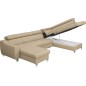 Canapé d'angle convertible en cuir italien de luxe 7/8 places ASTON, beige, angle droit