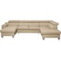 Canapé d'angle convertible en cuir italien de luxe 7/8 places ASTON, beige, angle droit