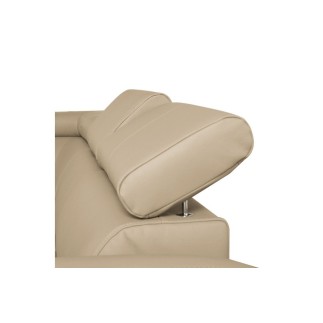 Canapé d'angle convertible en cuir italien de luxe 7/8 places ASTON, beige, angle gauche