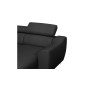 -Canapé d'angle convertible en cuir italien de luxe 7/8 places ASTON, noir, angle gauche