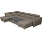 Canapé d'angle convertible en cuir italien de luxe 7/8 places ASTON, taupe, angle gauche