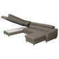 Canapé d'angle convertible en cuir italien de luxe 7/8 places ASTON, taupe, angle gauche