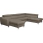Canapé d'angle convertible en cuir italien de luxe 7/8 places ASTON, taupe, angle droit