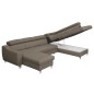 Canapé d'angle convertible en cuir italien de luxe 7/8 places ASTON, taupe, angle droit