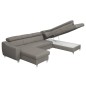 Canapé d'angle convertible en cuir italien de luxe 7/8 places ASTON, gris clair, angle droit