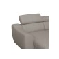 Canapé d'angle convertible en cuir italien de luxe 7/8 places ASTON, gris clair, angle droit