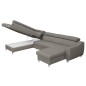 Canapé d'angle convertible en cuir italien de luxe 7/8 places ASTON, gris clair, angle gauche